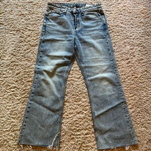 Rag & Bone Maya High Rise Crop Flare Light Blue Jeans Sz 28